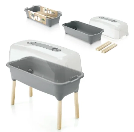 Горшок пластиковый на ножках RESPANA PLANTER WOOD HIGH SET