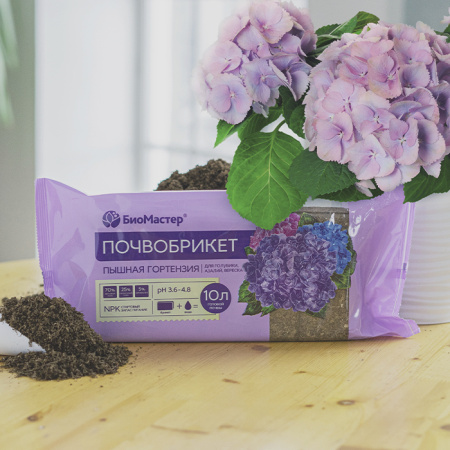 Почвобрикет Пышная гортензия 10 л Почвобрикет Пышная гортензия 10 л