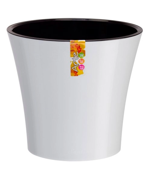 Горшок АРТЕ белый-черный, 1,2 л Горшок АРТЕ белый-черный, 1,2 л