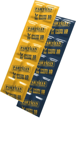 Пластины сменные PARTIZAN от комаров Пластины сменные PARTIZAN от комаров