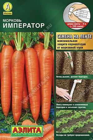 Морковь Королева осени лента, 8 м (Аэлита)