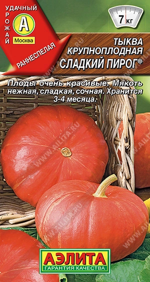 Тыква крупноплодная Сладкий пирог, 1 г (Аэлита) Тыква крупноплодная Сладкий пирог, 1 г (Аэлита)