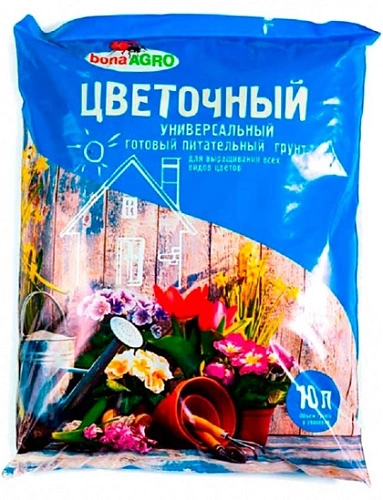 Грунт BonaAGRO цветочный, 10 л Грунт BonaAGRO цветочный, 10 л