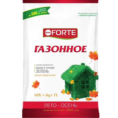Удобрение Bona Forte Газонное (осень), 5 кг Удобрение Bona Forte Газонное (осень), 5 кг