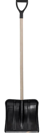 Лопата пластиковая Цикл Стандарт Витязь с деревянным черенком 365*380 мм