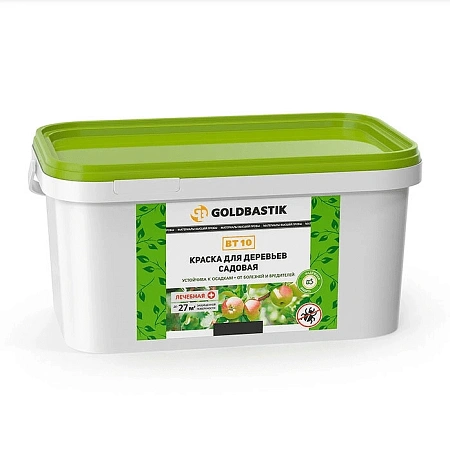 Краска для деревьев 1,3 кг садовая GOLDBASTIK BT 10 Краска для деревьев 1,3 кг садовая GOLDBASTIK BT 10