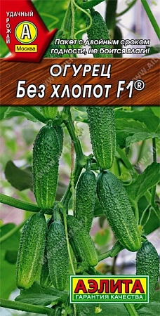 Огурец Без хлопот F1, 10 шт (Аэлита) Огурец Без хлопот F1, 10 шт (Аэлита)