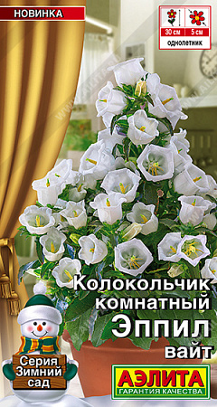 Колокольчик комнатный Эппил вайт, 3 шт (Аэлита)