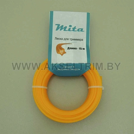 Леска для триммера 2,7*15 звезда MITA Леска для триммера 2,7*15 звезда MITA