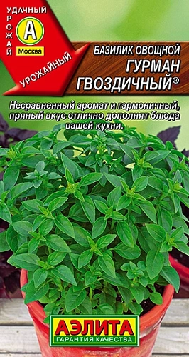 Базилик Гурман гвоздичный, 0,3 г (АЭЛИТА) Базилик Гурман гвоздичный, 0,3 г (АЭЛИТА)