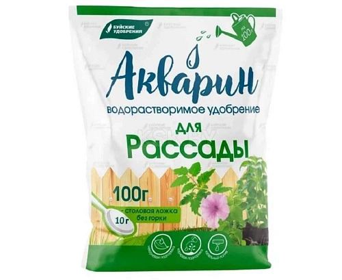 Водорастворимое удобрение Акварин для рассады, 100 г Водорастворимое удобрение Акварин для рассады, 100 г