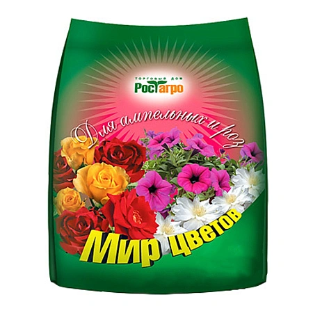 Грунт Мир цветов для ампельных и роз, 5 л Грунт Мир цветов для ампельных и роз, 5 л