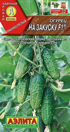 Огурец На закуску F1, 10 шт (Аэлита) Огурец На закуску F1, 10 шт (Аэлита)