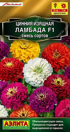 Цинния Ламбада F1, смесь сортов 5 шт (АЭЛИТА)