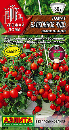 Томат Балконное чудо ампельное, 10 шт (Аэлита)