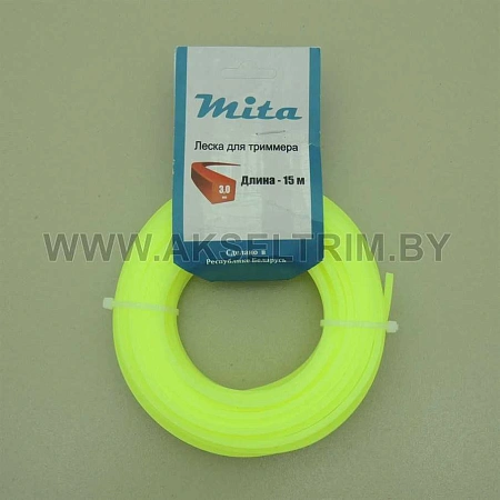 Леска для триммера 3,0*15 квадрат MITA Леска для триммера 3,0*15 квадрат MITA