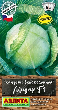 Капуста белокочанная Мидор F1 0,1 г Капуста белокочанная Мидор F1 0,1 г