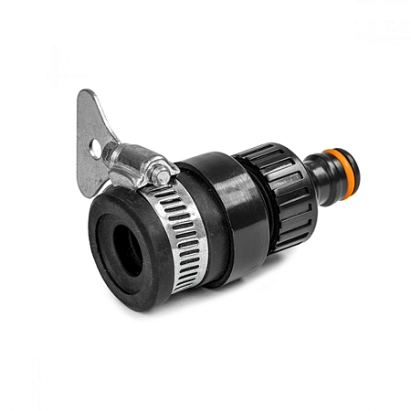 Присоединитель шланга к крану 13-15 мм с хомутом Присоединитель шланга к крану 13-15 мм с хомутом