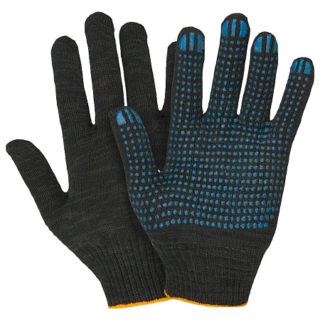 Перчатки х/б черные точка