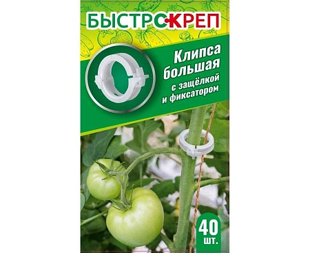 Клипса большая Быстрокреп с защелкой и фиксатором, 40 шт