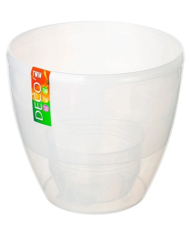 Горшок ДЕКО ТВИН прозрачный, 4 л