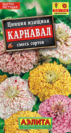 Цинния Карнавал, смесь сортов 0,3 г (Аэлита) Цинния Карнавал, смесь сортов 0,3 г (Аэлита)