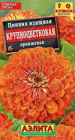 Цинния Крупноцветковая оранжевая 0,3 г (АЭЛИТА) Цинния Крупноцветковая оранжевая 0,3 г (АЭЛИТА)