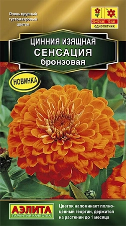 Цинния Сенсация бронзовая 0,2 г (АЭЛИТА) Цинния Сенсация бронзовая 0,2 г (АЭЛИТА)