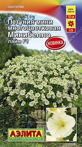 Петуния мини Минибелло F1 лайм многоцветковая 7 шт Петуния мини Минибелло F1 лайм многоцветковая 7 шт