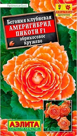 Бегония Америгибрид Пикоти F1 абрикосовое кружево, 5 шт (Аэлита)