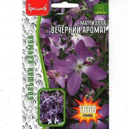 Маттиола Вечерний Аромат Большая клумба однолетник, 1000 шт (Ред.сем)