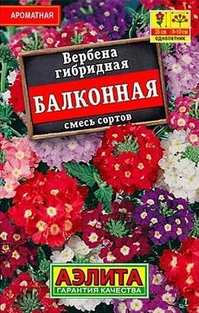Вербена Гибридная Балконная смесь сортов, 40 шт (Аэлита)