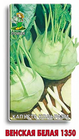 Капуста Кольраби Венская Белая 1350, 0,5 г (ПОИСК) Капуста Кольраби Венская Белая 1350, 0,5 г (ПОИСК)