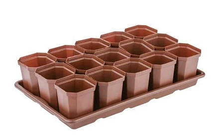 Набор для рассады 410*235*90 (15 стаканов с подставкой)