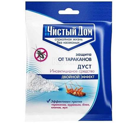 Дуст дезар от тараканов, блох Чистый Дом, 50 г Дуст дезар от тараканов, блох Чистый Дом, 50 г