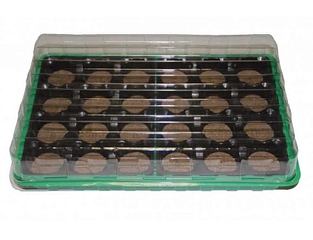 Минипарник для рассады с торфяными таблетками (24 таблетки d=41мм) + лоток + крышка)