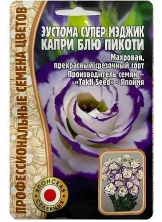 Эустома Супер Мэджик Капри Блю Пикоти, 5 шт