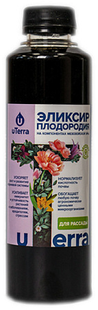 Удобрение органическое uTerra Эликсир плодородия Здоровые цветы для рассады, 250 мл