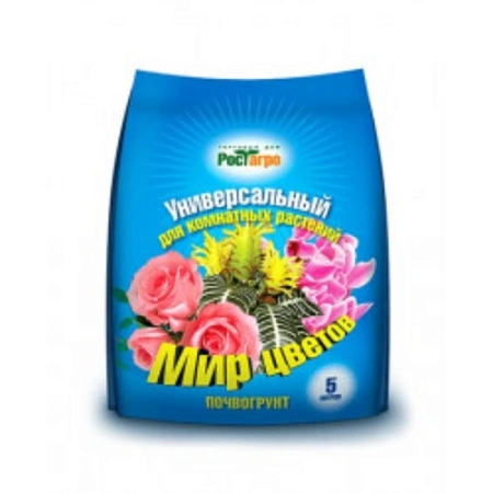 Грунт Мир цветов универсальный для комнатных растений, 5 л Грунт Мир цветов универсальный для комнатных растений, 5 л