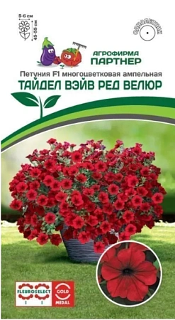 Петуния Тайдел вэйв ред велюр F1, 5 шт