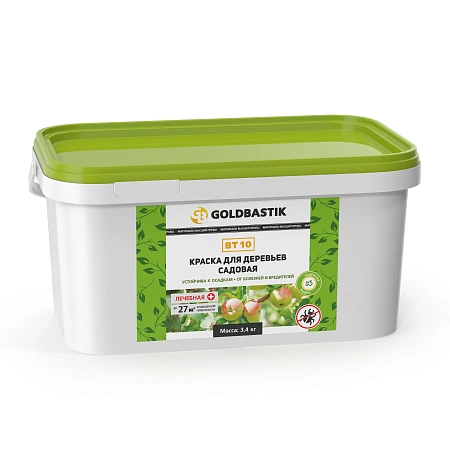 Краска для деревьев 3,4 кг садовая GOLDBASTIK BT 10 Краска для деревьев 3,4 кг садовая GOLDBASTIK BT 10