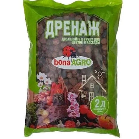 Дренаж керамзитовый "BonaAGRO" крупный фр.10-16 мм, 2 л