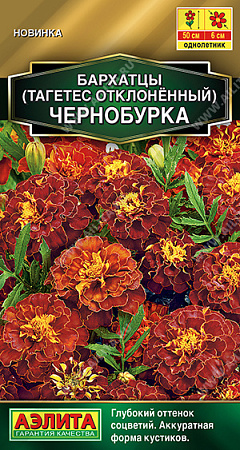 Бархатцы Чернобурка однолетник, 0,3 г (Аэлита)