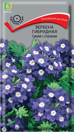 Вербена гибридная Синяя с глазком, 0,1 г (Поиск)