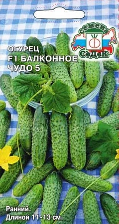 Огурец F1 Балконное чудо 5, 0,5 г (СеДек) Огурец F1 Балконное чудо 5, 0,5 г (СеДек)