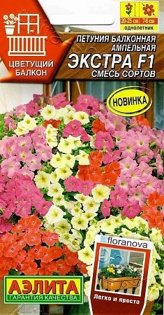 Петуния балконная ампельная Экстра F1, смесь сортов 5 шт Петуния балконная ампельная Экстра F1, смесь сортов 5 шт