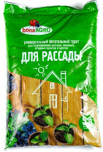 Грунт питательный BonaAGRO для рассады, 5 л Грунт питательный BonaAGRO для рассады, 5 л