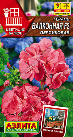 Герань Балконная персиковая F2, 5 шт (Аэлита)