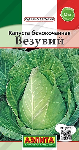 Капуста белокочанная Везувий, 0,3 г (Аэлита) Капуста белокочанная Везувий, 0,3 г (Аэлита)