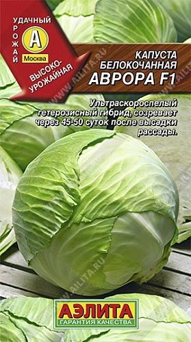 Капуста белокочанная Аврора F1, 0,1 г Капуста белокочанная Аврора F1, 0,1 г
